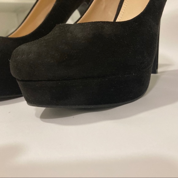 Bebe Amia Black Suede Platform Pumps - Picture 8 of 10